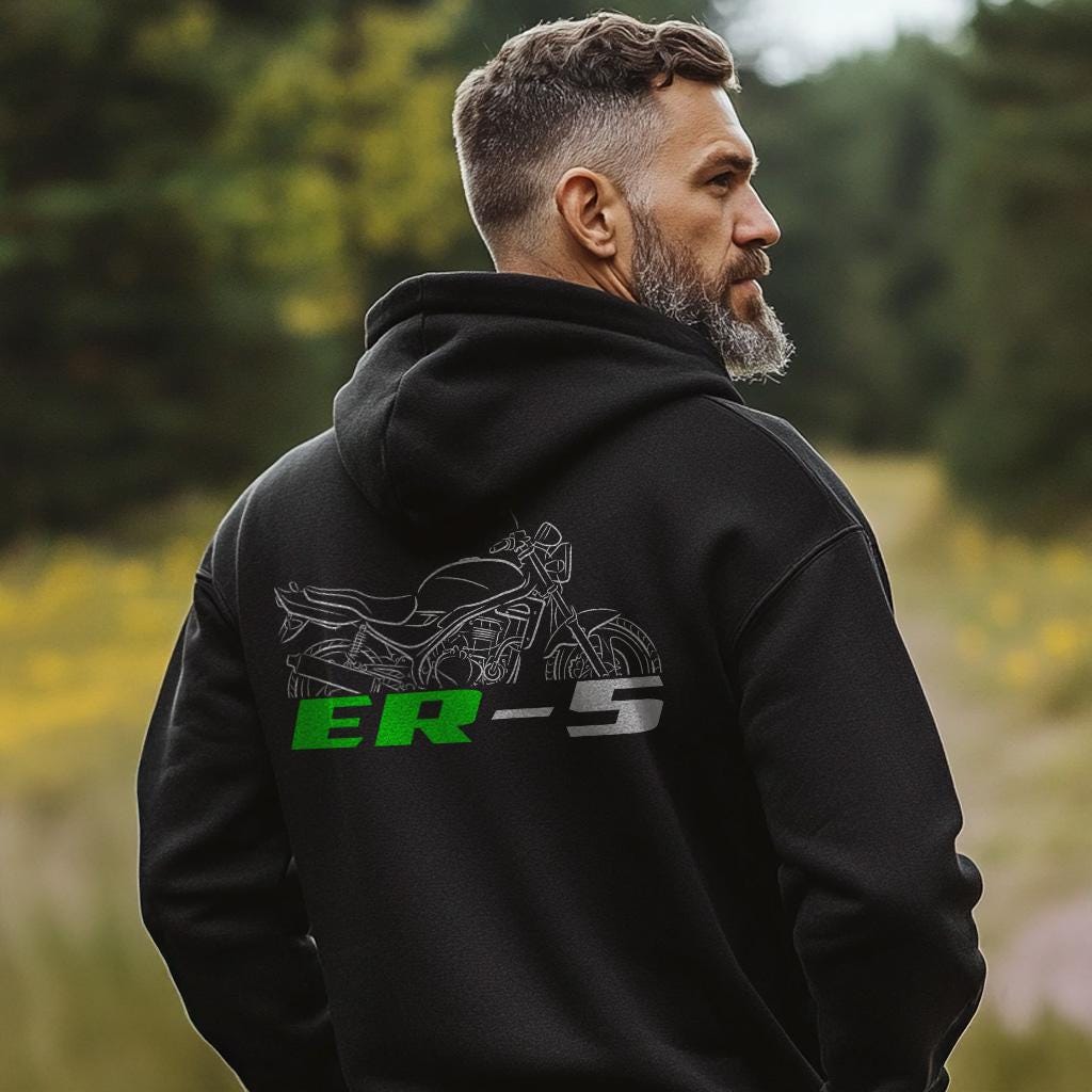 Kawasaki ER-5 Inspired Hoodie - Motorcycle Sweatshirt for Riders