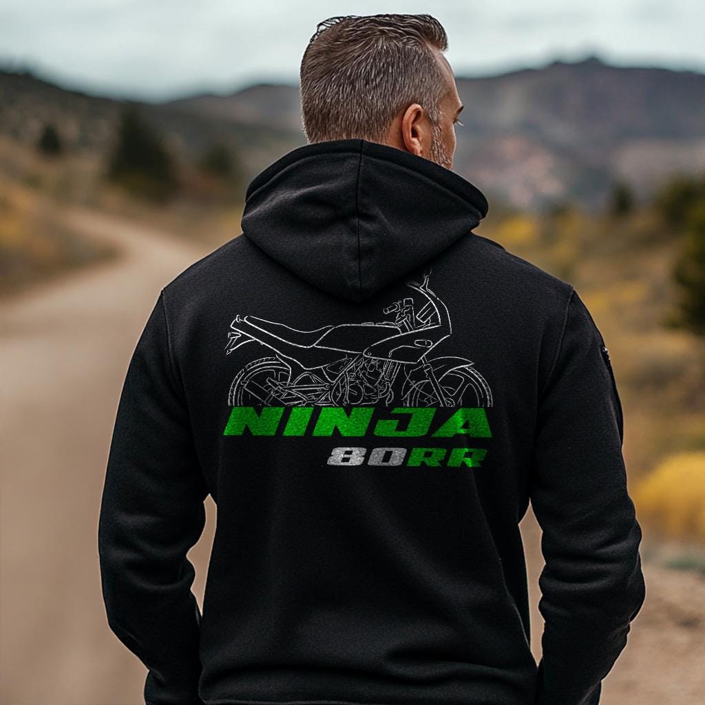 Kawasaki Ninja 80RR Inspired Hoodie - Motorcycle Sweatshirt for Riders