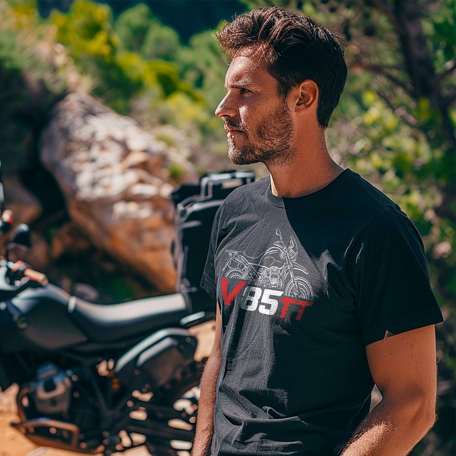Moto Guzzi V85 TT T-Shirt - Motorcycle Tee Shirt for ADV Riders