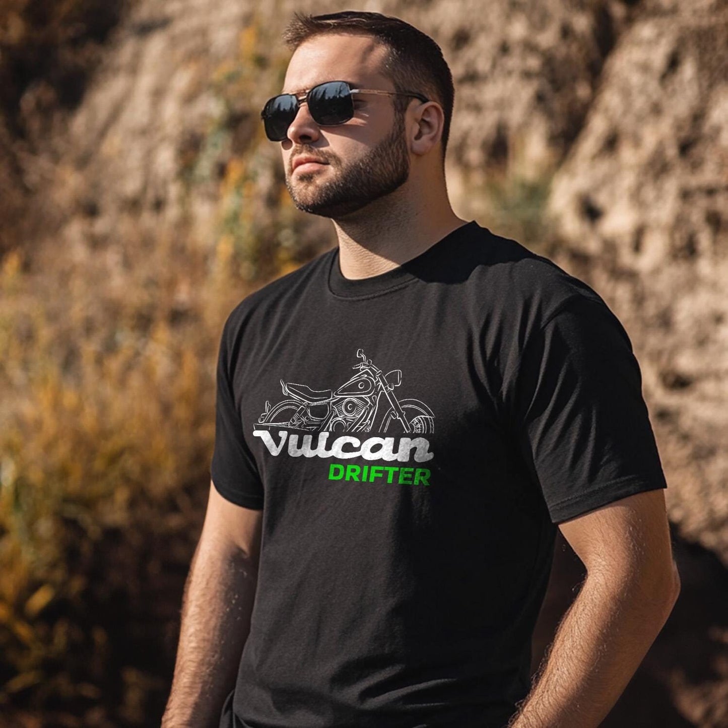 Kawasaki VN1500 Vulcan Drifter 1999-2005 Inspired T-Shirt - Motorcycle Tee Shirt for Riders