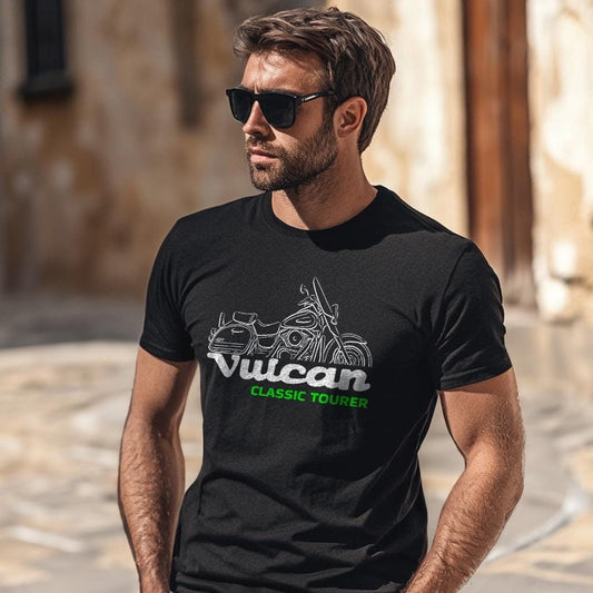 Kawasaki VN1500 Vulcan Classic Tourer & Nomad 1998-2004 Inspired T-Shirt - Motorcycle Tee Shirt for Riders