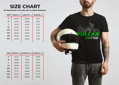 Kawasaki VN750 Vulcan 750 Inspired T-Shirt - Motorcycle Tee Shirt for Riders