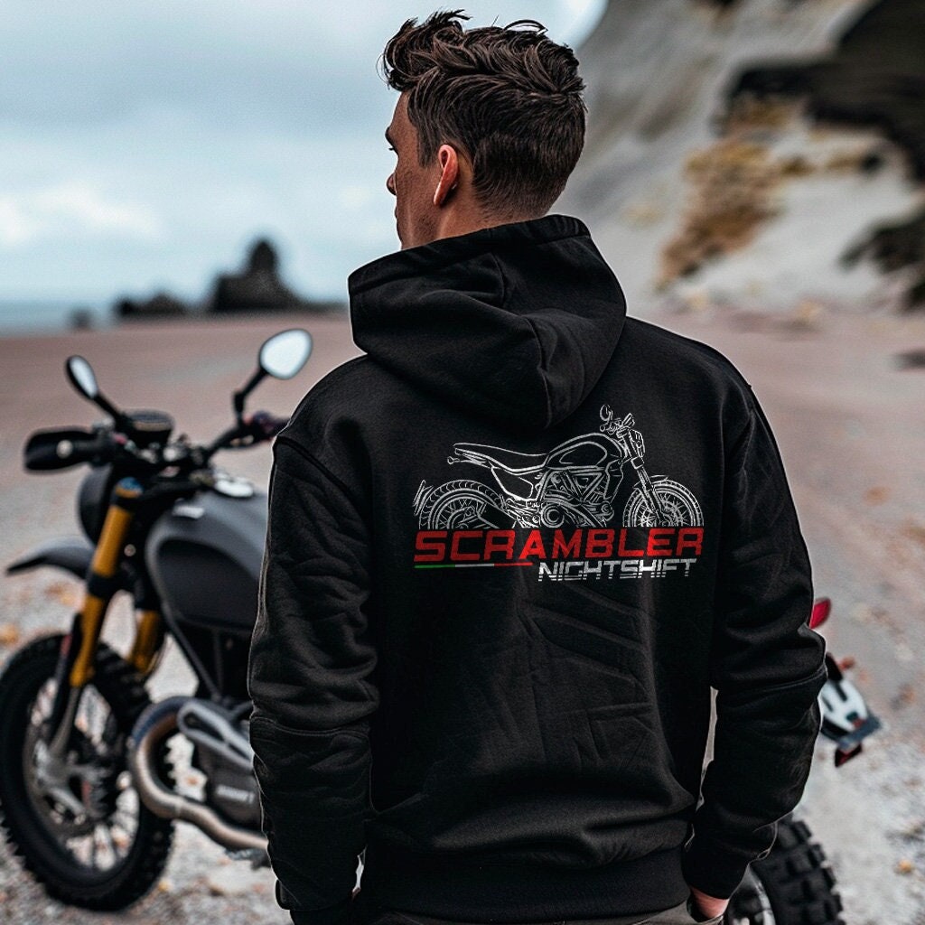 Ducati Scrambler Nightshift Inspired Hoodie - Motorcycle Sweatshirt for Riders