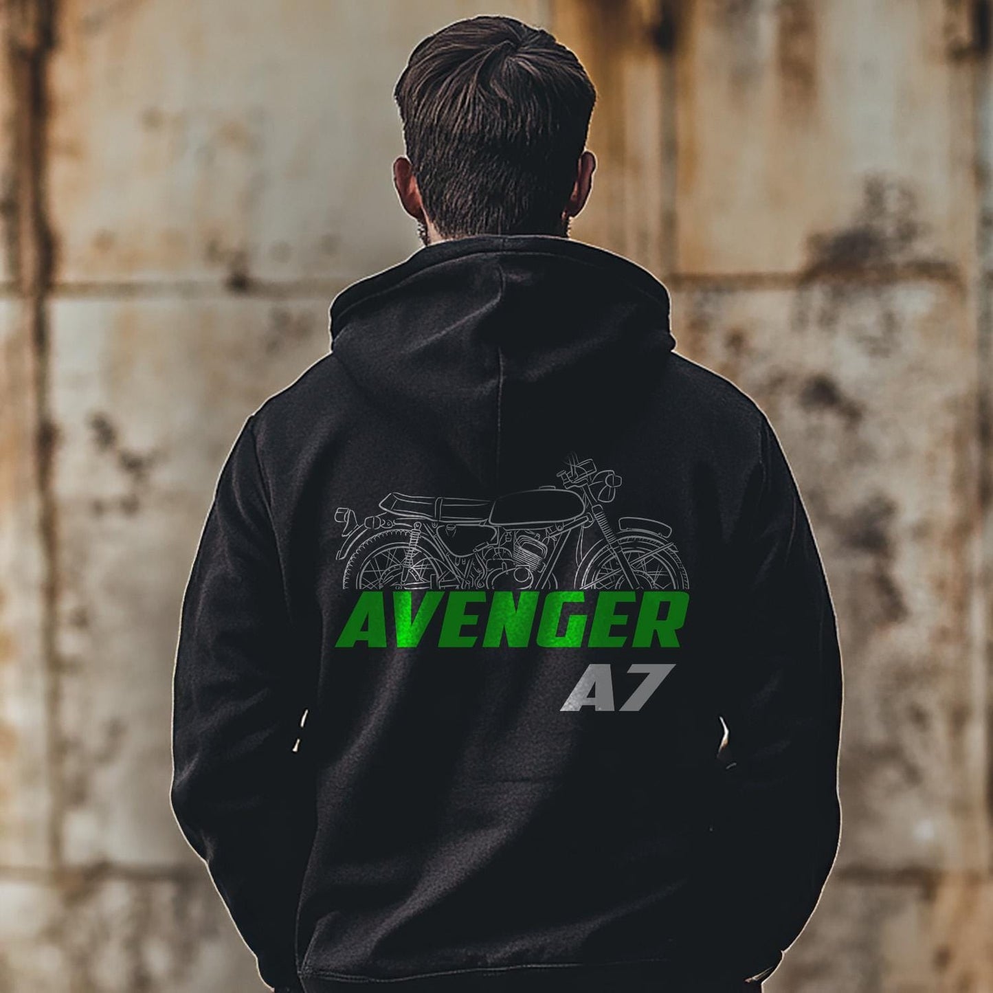 Kawasaki A7 Avenger 1967 - 1971 Inspired Hoodie - Motorcycle Sweatshirt for Riders