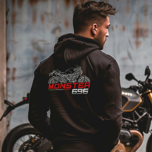 Ducati Monster 696 Inspired Hoodie - Motorcycle Sweatshirt for Riders