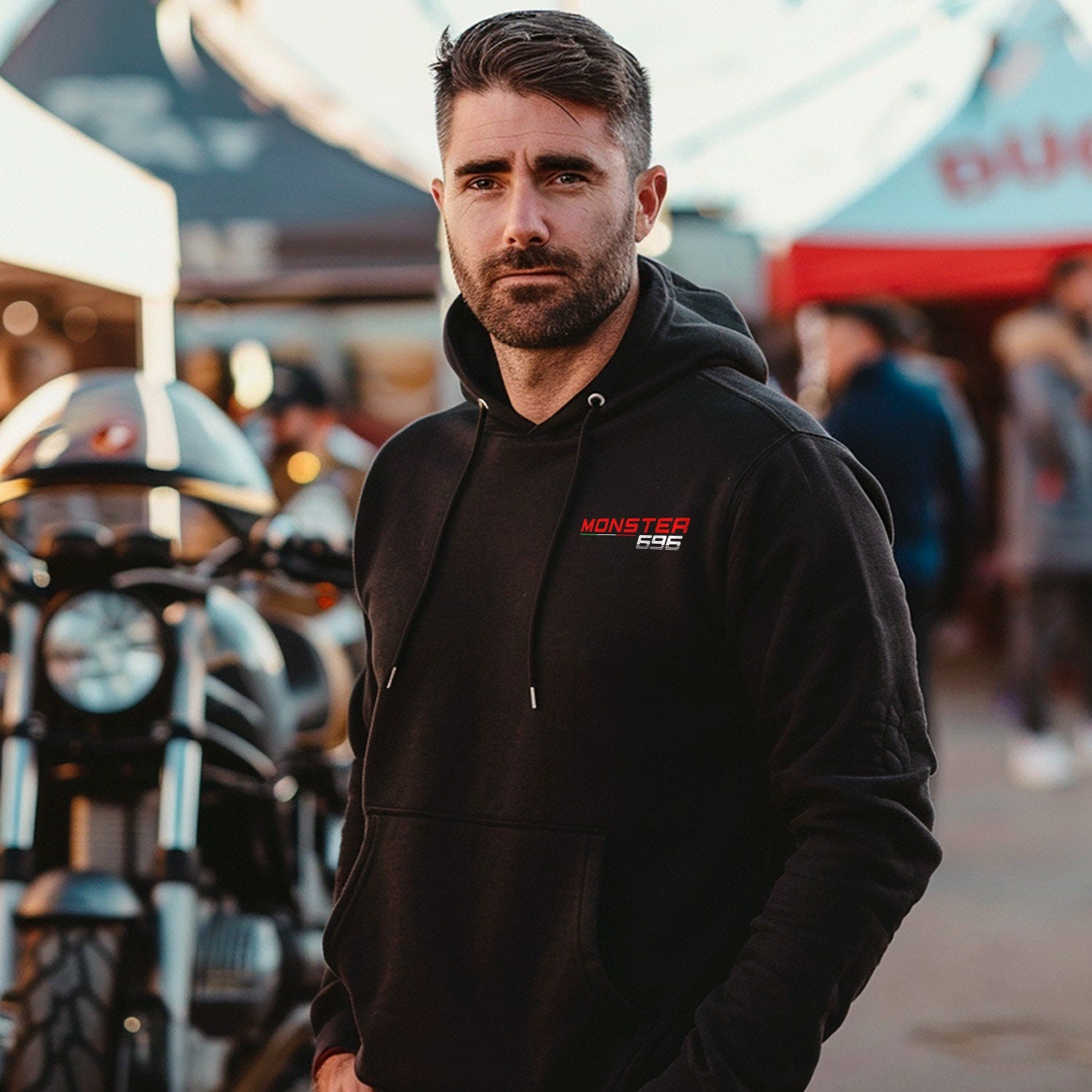 Ducati Monster 696 Inspired Hoodie - Motorcycle Sweatshirt for Riders