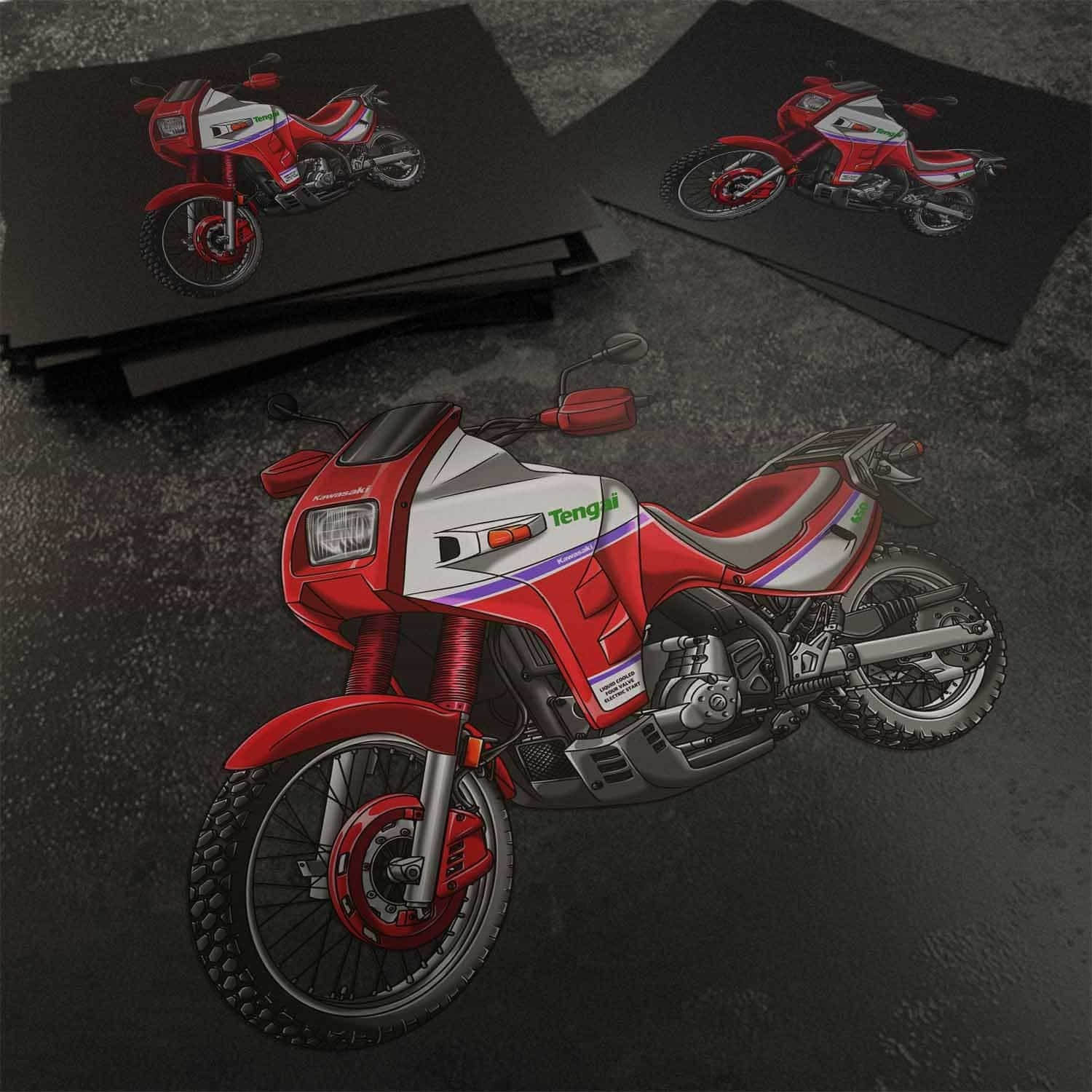 Kawasaki KLR 650 B Tengai Stickers - Set of 3 Motorcycle Decals for Riders