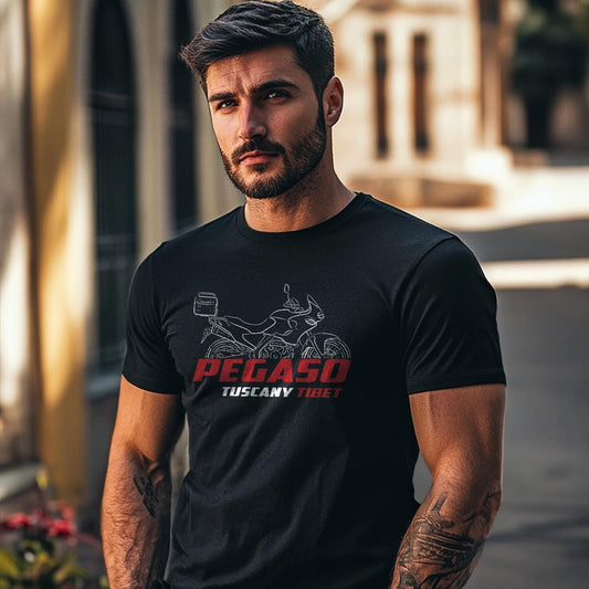 Aprilia Pegaso Tuscany Tibet Inspired T-Shirt - Motorcycle Tee Shirt for Riders