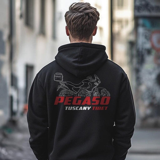 Aprilia Pegaso Tuscany Tibet Inspired Hoodie - Motorcycle Sweatshirt for Riders