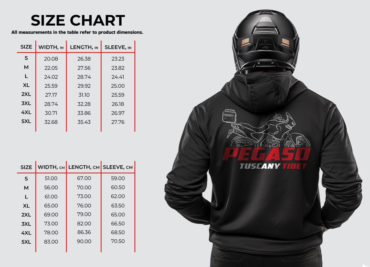 Aprilia Pegaso Tuscany Tibet Inspired Hoodie - Motorcycle Sweatshirt for Riders