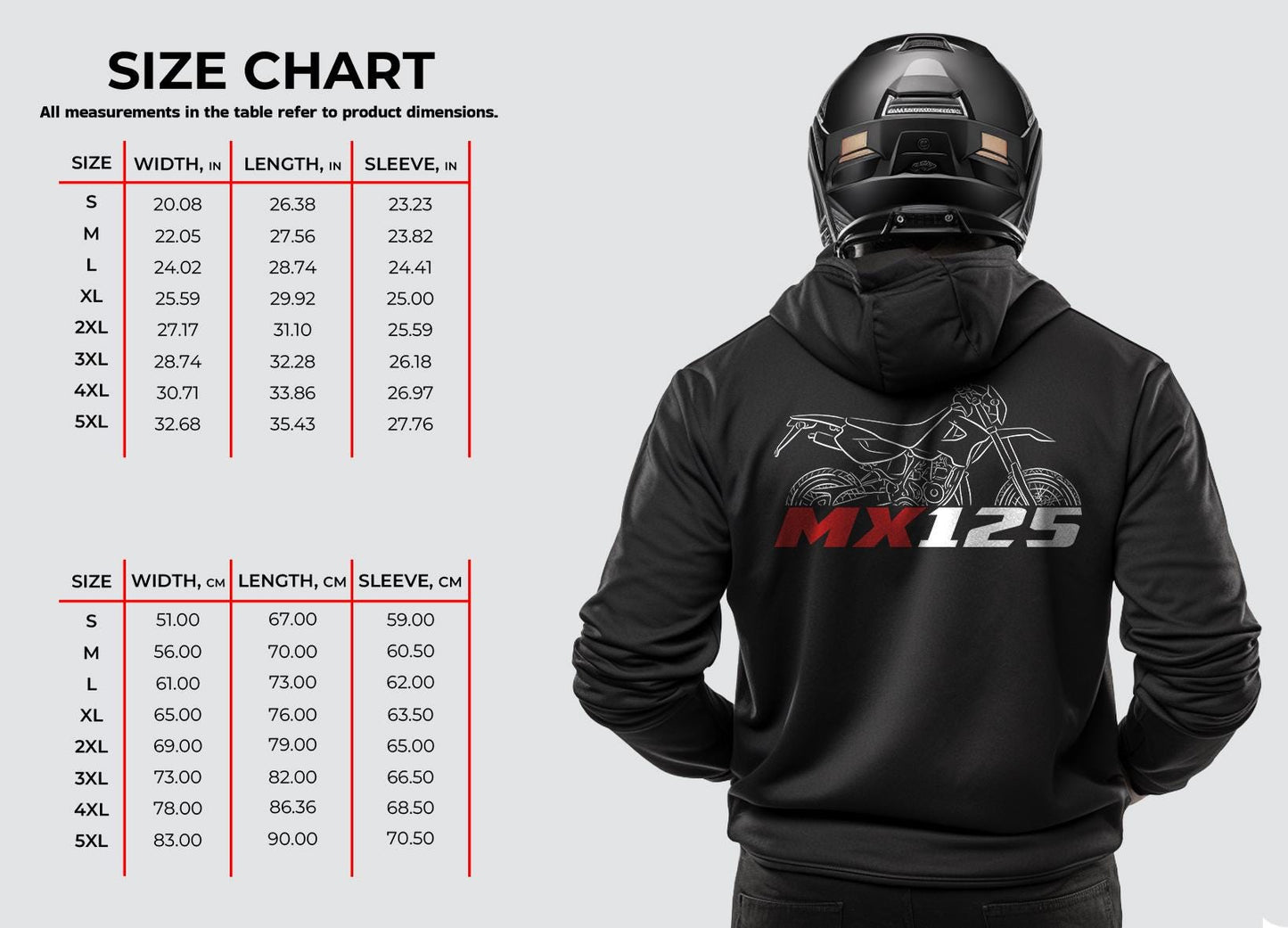 Aprilia MX 125 Inspired Hoodie - Motorcycle Sweatshirt for Riders