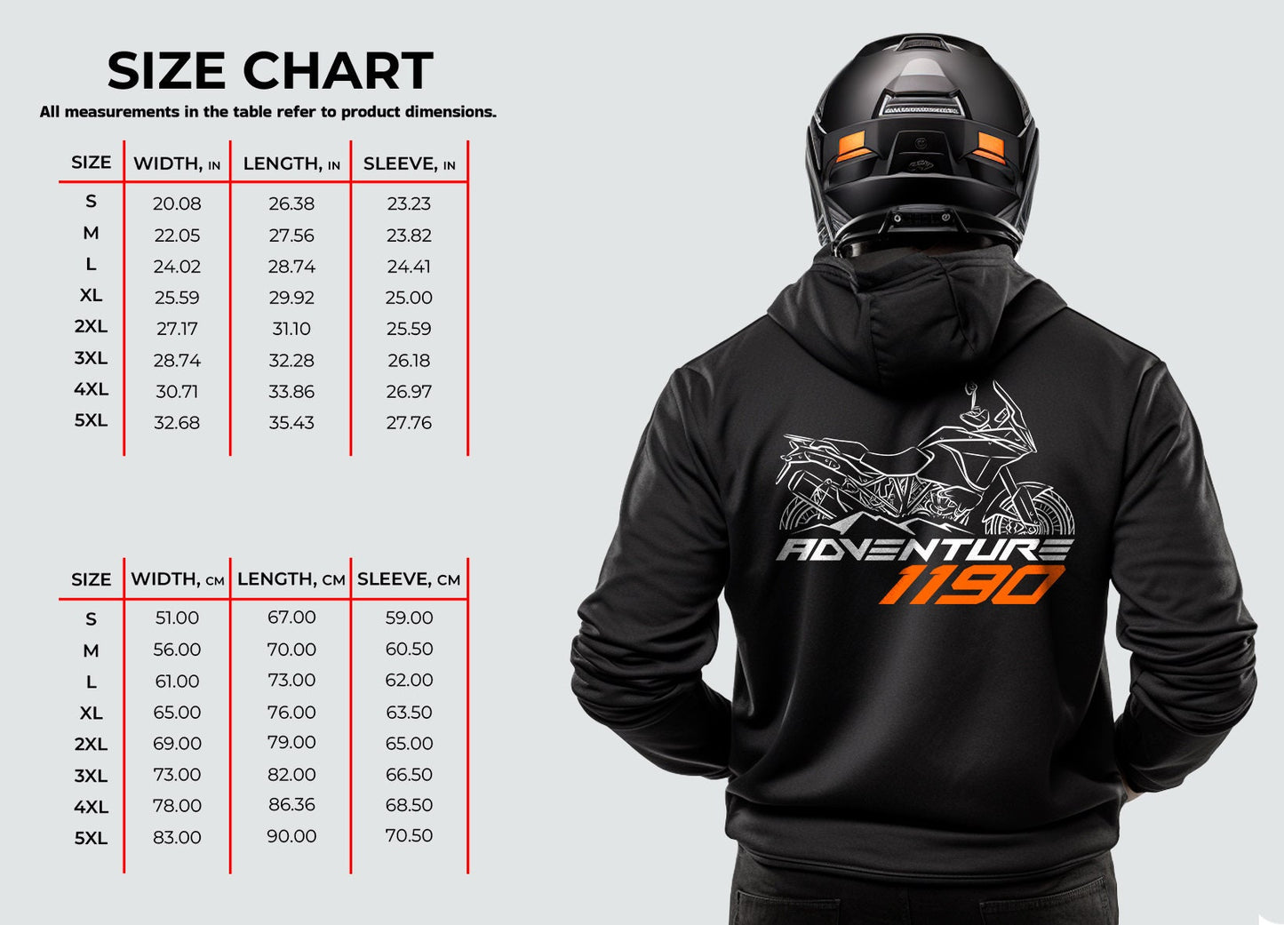 KTM 1190 Adventure Hoodie - Motorcycle Sweatshirt for ADV Riders