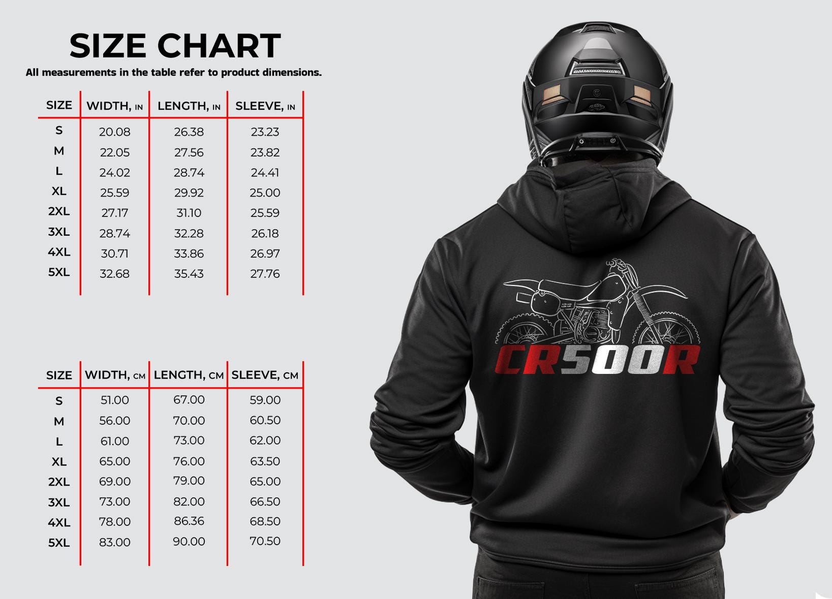 Honda CR500R Inspired Hoodie - Motorcycle Sweatshirt