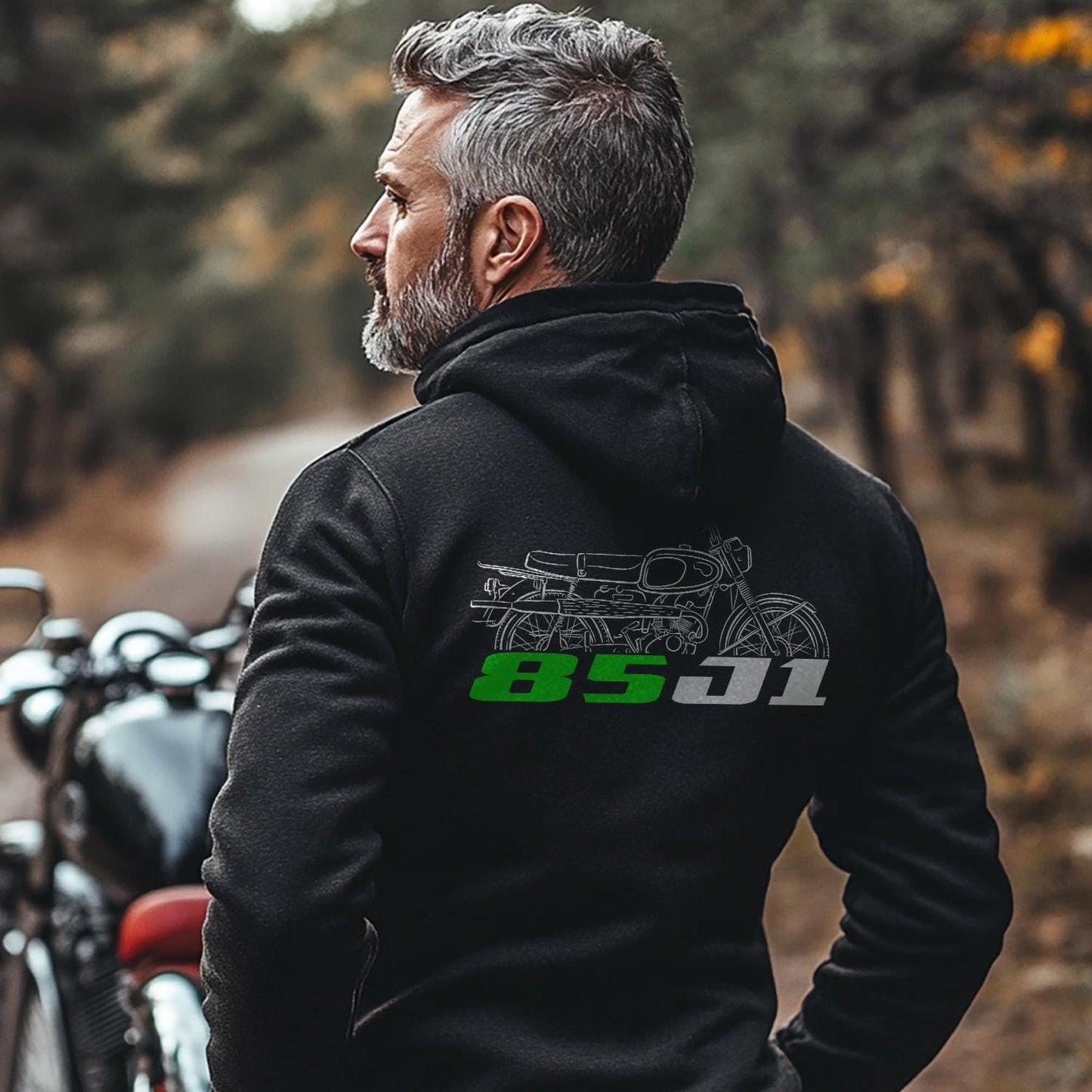 Kawasaki 85 J1 1965 - 1967 Inspired Hoodie - Motorcycle Sweatshirt for Riders