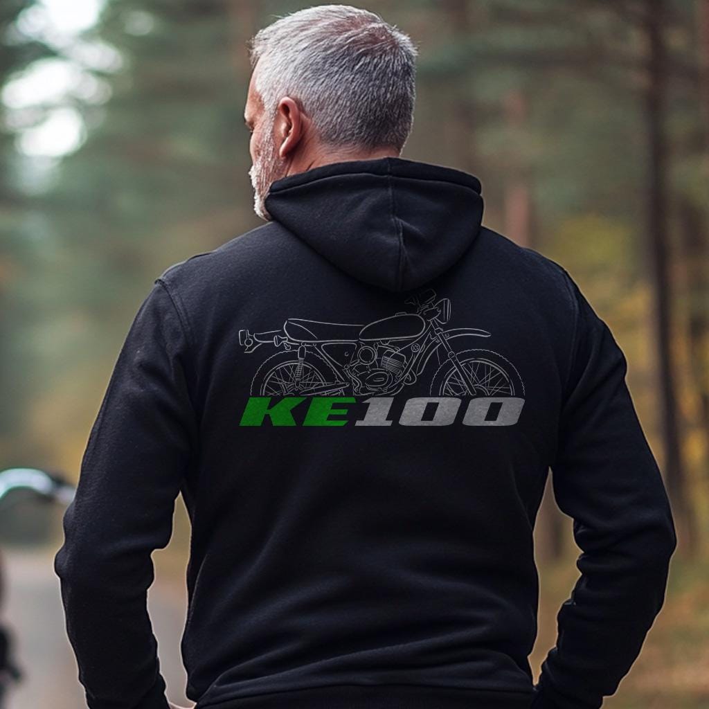 Kawasaki KE100 Inspired Hoodie - Motorcycle Sweatshirt for Riders
