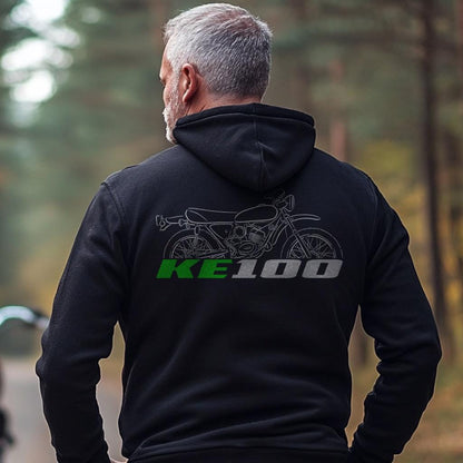 Kawasaki KE100 Inspired Hoodie - Motorcycle Sweatshirt for Riders