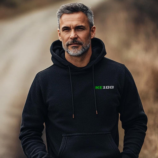 Kawasaki KE100 Inspired Hoodie - Motorcycle Sweatshirt for Riders