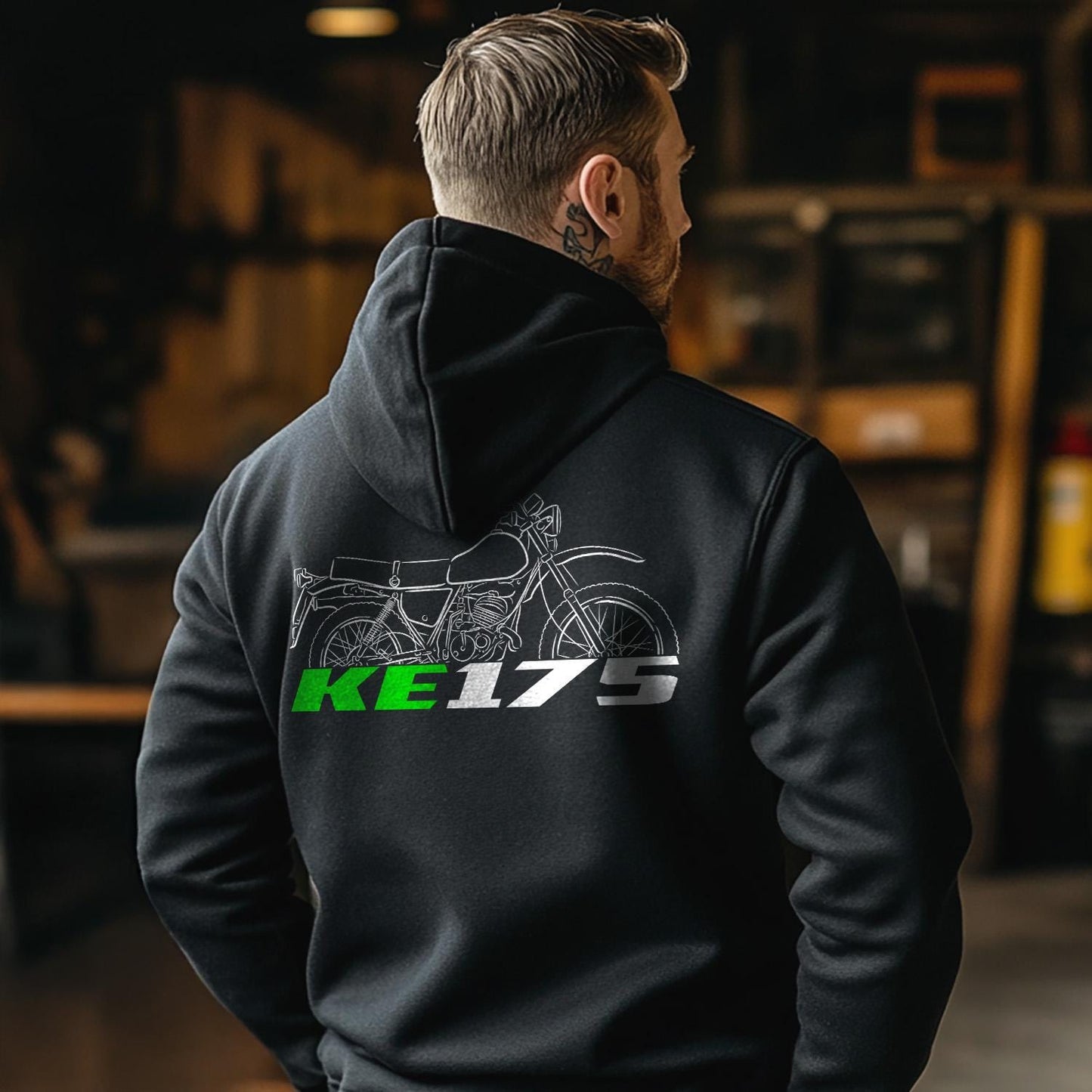 Kawasaki KE175 Inspired Hoodie - Motorcycle Sweatshirt for Riders
