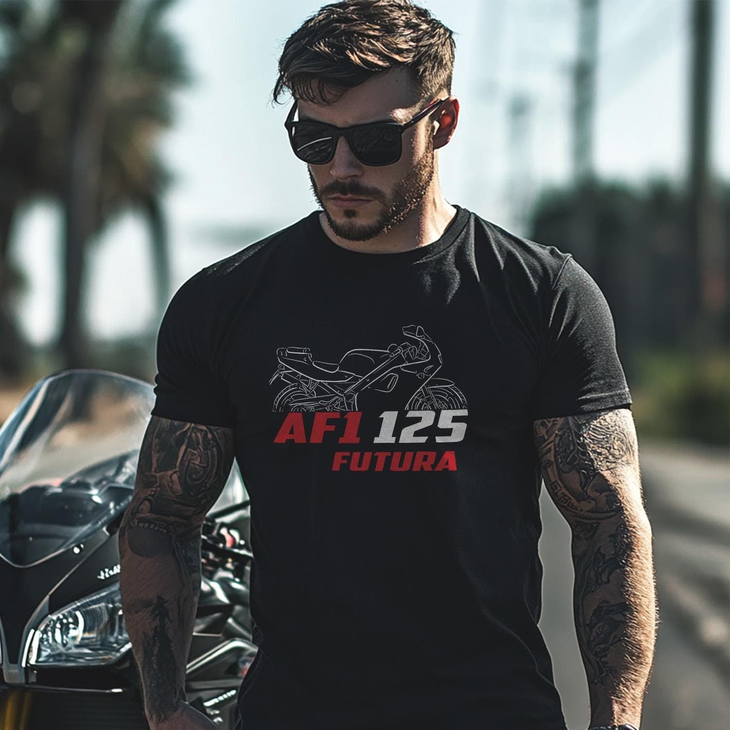 Aprilia AF1 125 Futura | Replica | Sintesi & Sport Pro Inspired T-Shirt - Motorcycle Tee Shirt for Riders