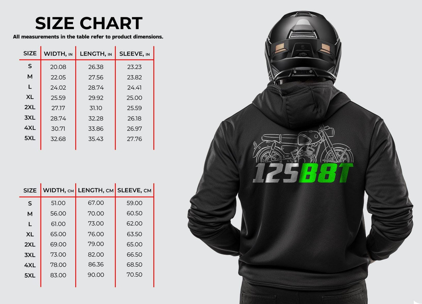 Kawasaki B8T 125 1965 Inspired Hoodie - Motorcycle Sweatshirt for Riders
