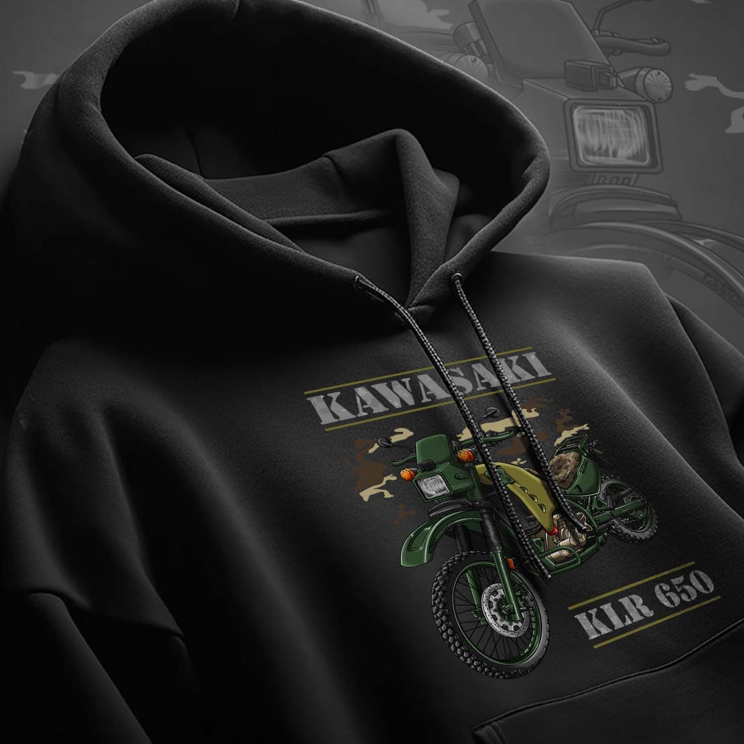 Kawasaki KLR 650 Diesel Hoodie - Motorcycle Sweatshirt for Riders