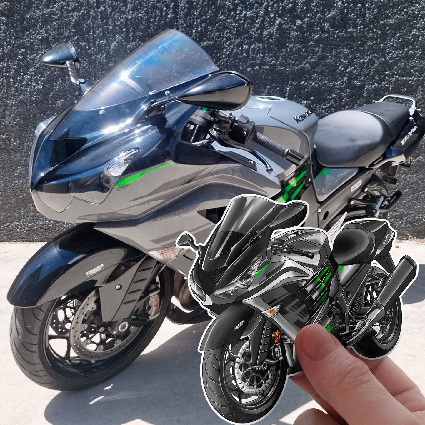 Kawasaki Ninja ZX-14R 2014-16 Stickers - Set of 3 Motorcycle Decals for Riders