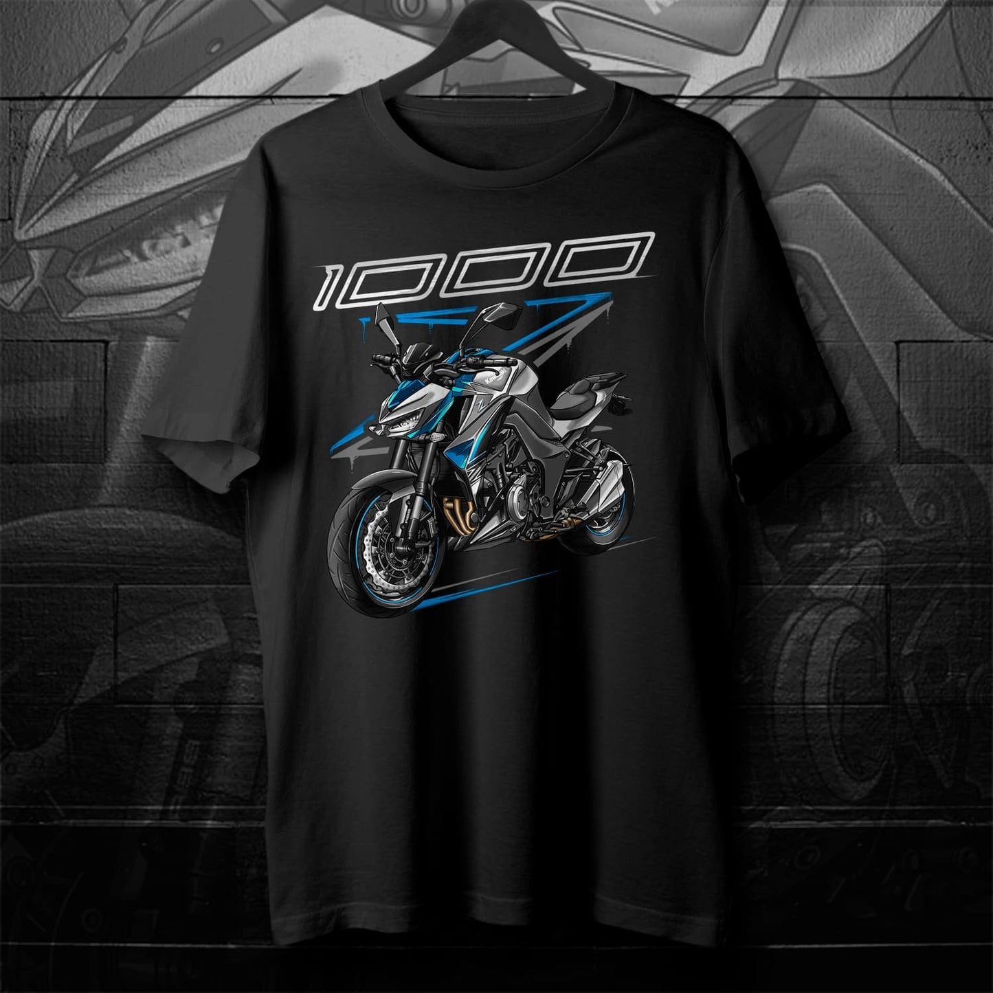 Kawasaki Z1000 2017-20 T-Shirt - Motorcycle Tee Shirt for Riders