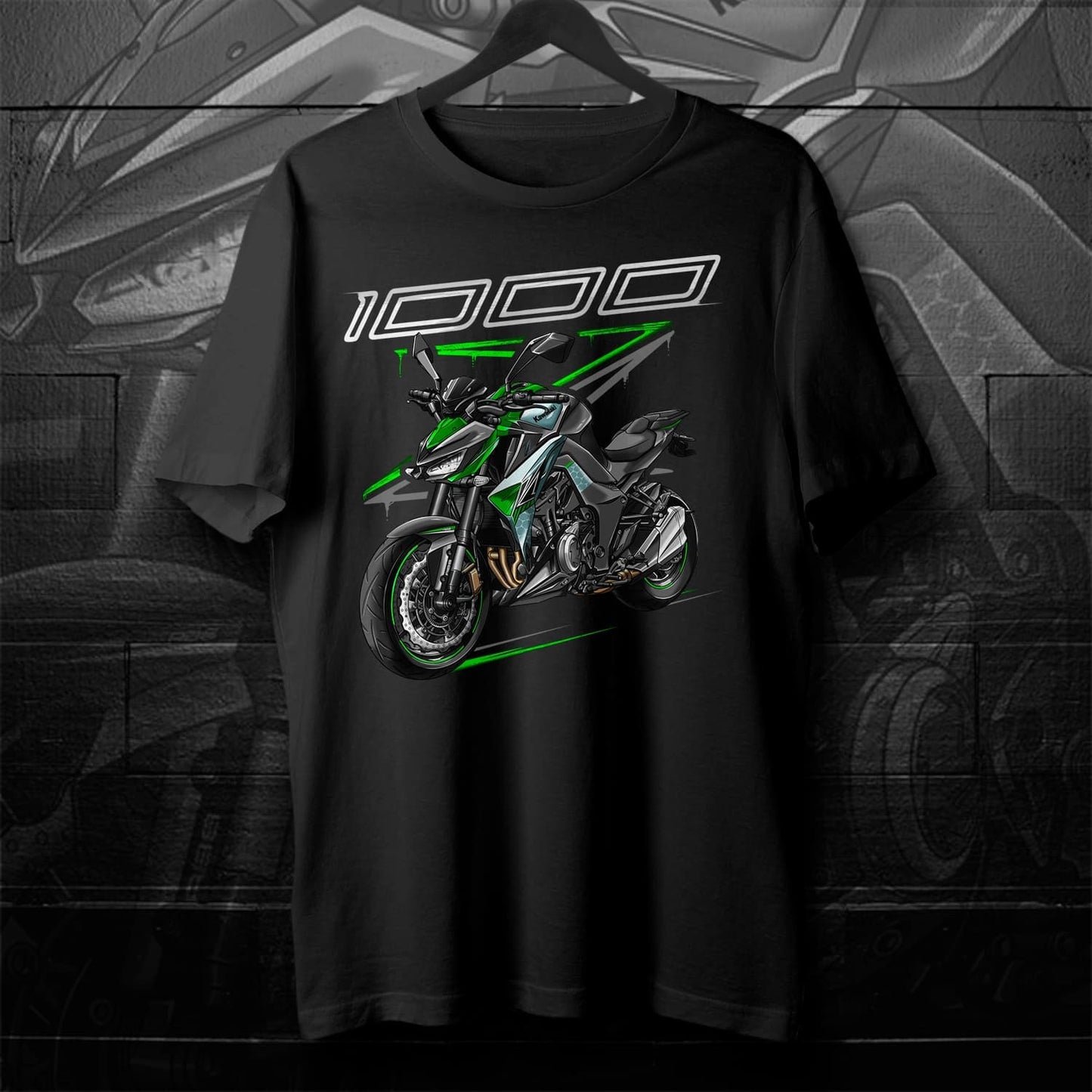 Kawasaki Z1000 2017-20 T-Shirt - Motorcycle Tee Shirt for Riders