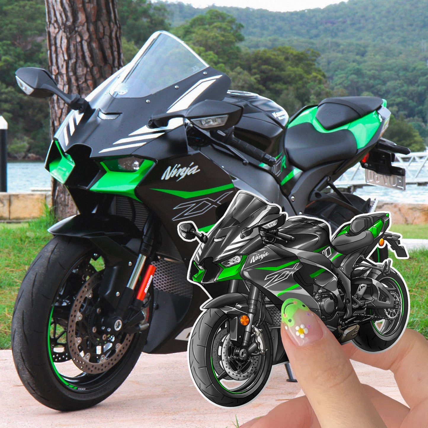 Kawasaki ZX-10R 2021-22 Stickers - Set of 3 Motorcycle Decals for Riders