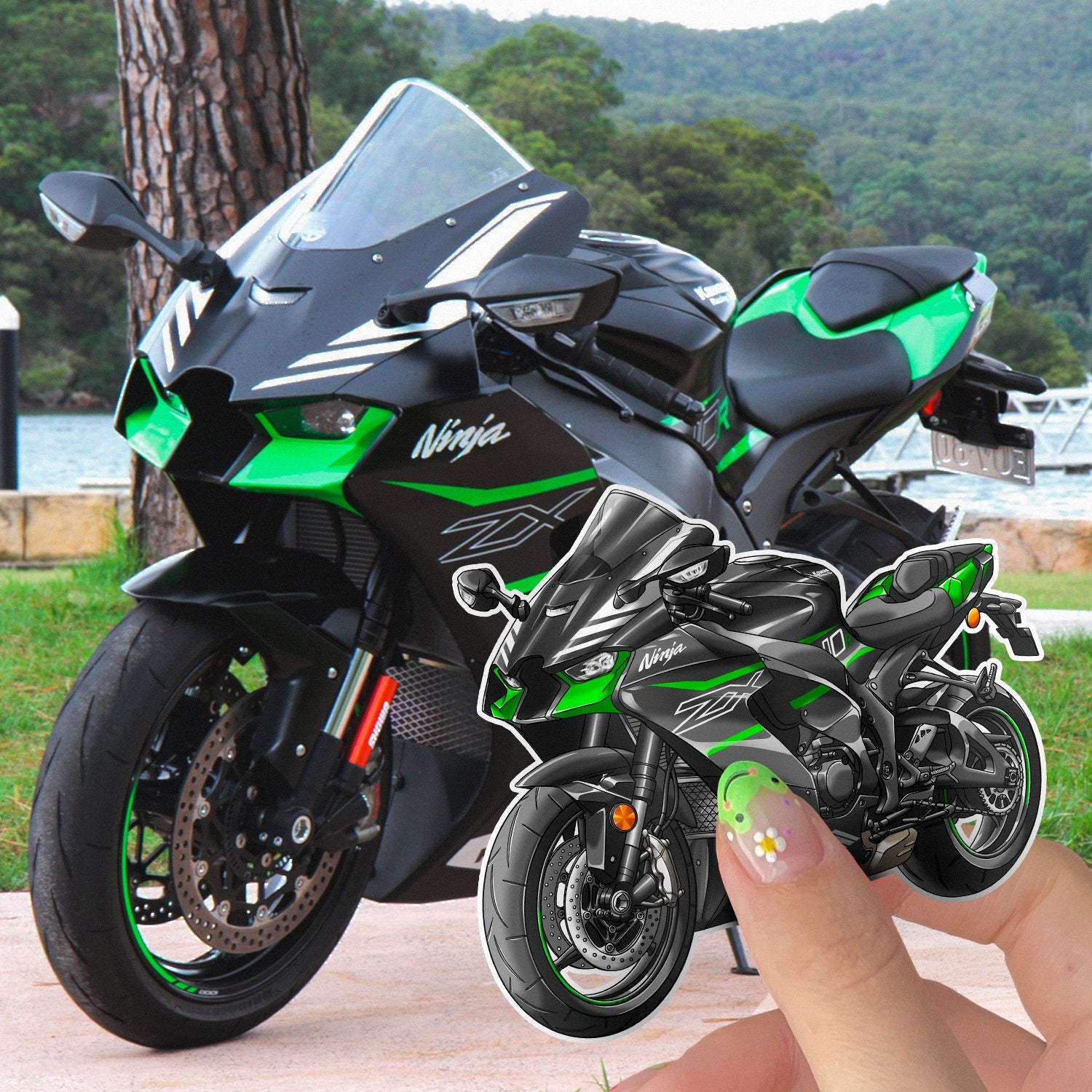 Kawasaki ZX-10R 2021-22 Stickers - Set of 3 Motorcycle Decals for Riders