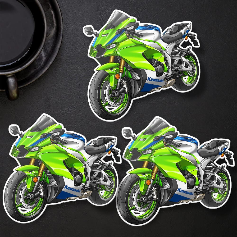 Kawasaki ZX-10R 2021-22 Stickers - Set of 3 Motorcycle Decals for Riders