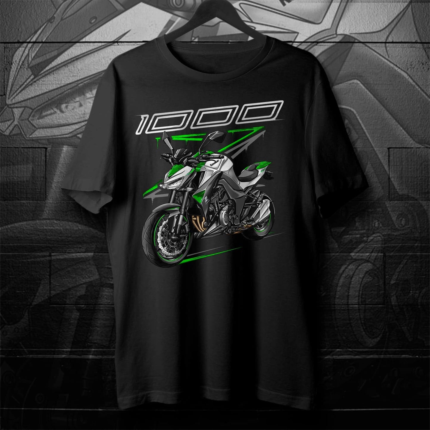 Kawasaki Z1000 2014-16 T-Shirt - Motorcycle Tee Shirt for Riders