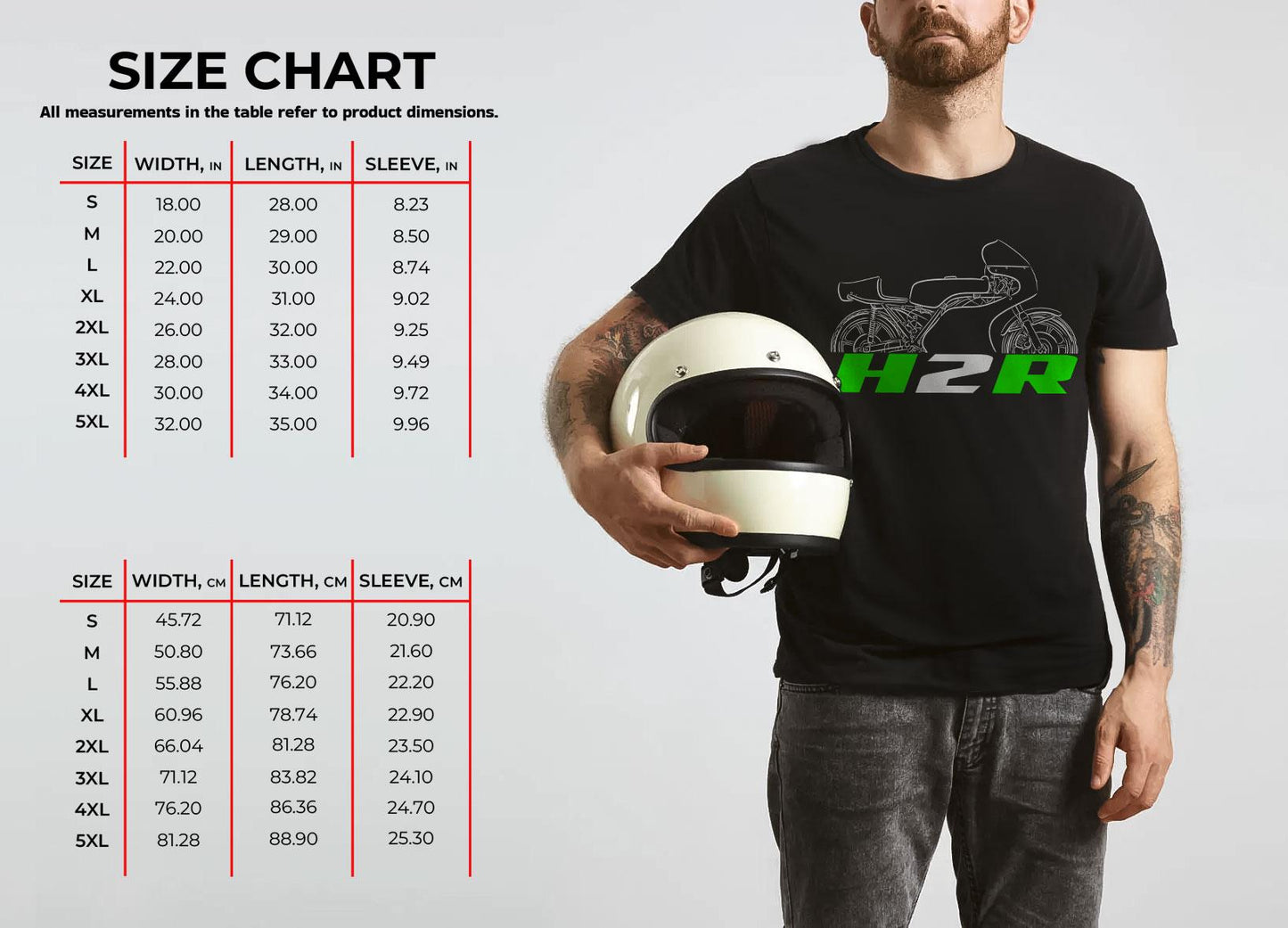 Kawasaki H2R 1972 - 1974 Inspired T-Shirt - Motorcycle Tee Shirt for Riders