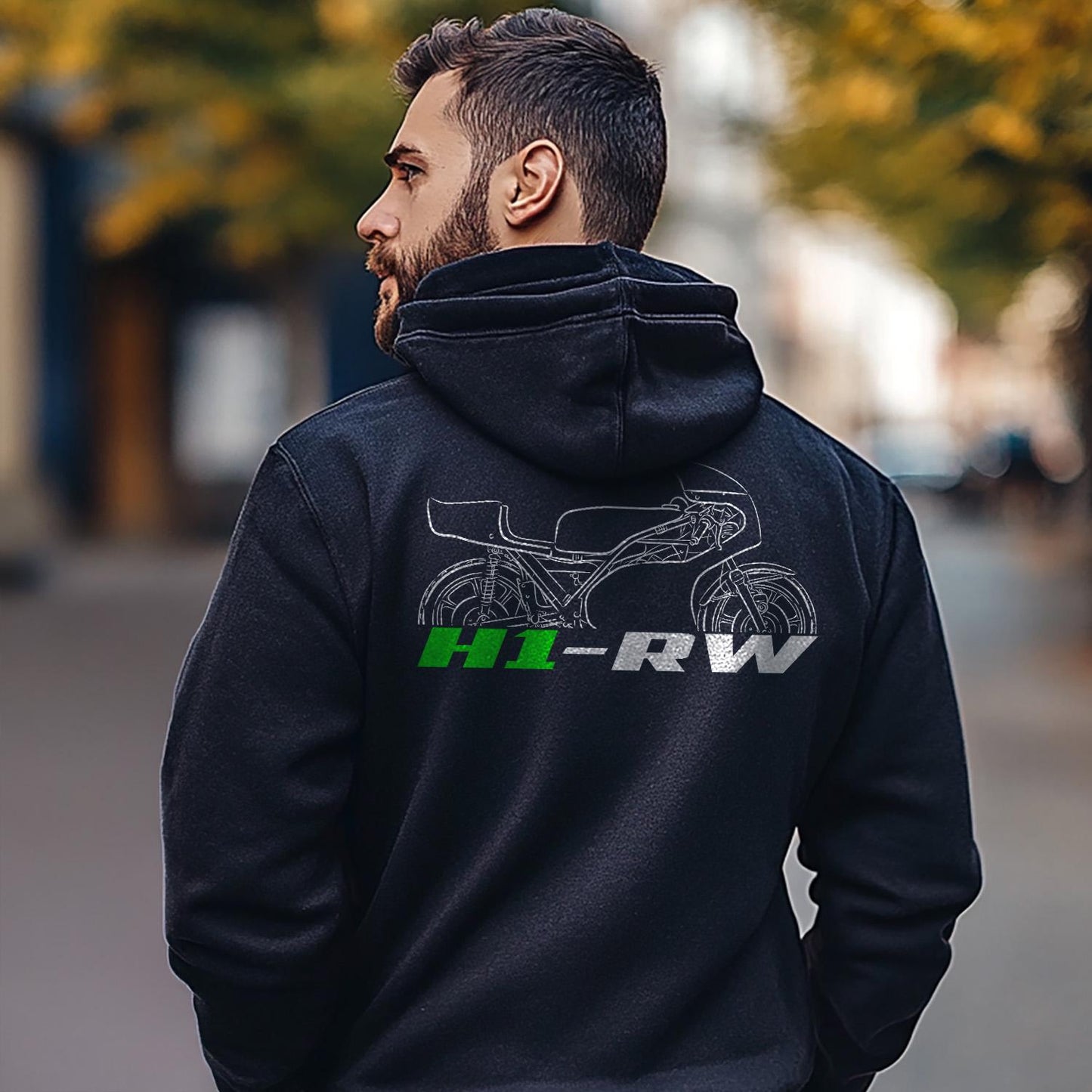 Kawasaki H1-RW 1974 Inspired Hoodie - Motorcycle Sweatshirt for Riders
