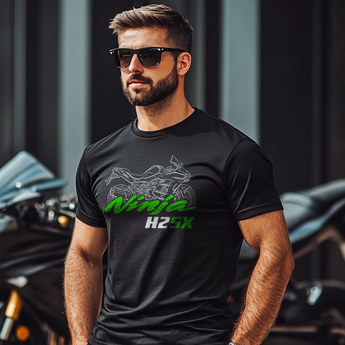 Kawasaki Ninja H2 SX Inspired T-Shirt - Motorcycle Tee Shirt for Riders