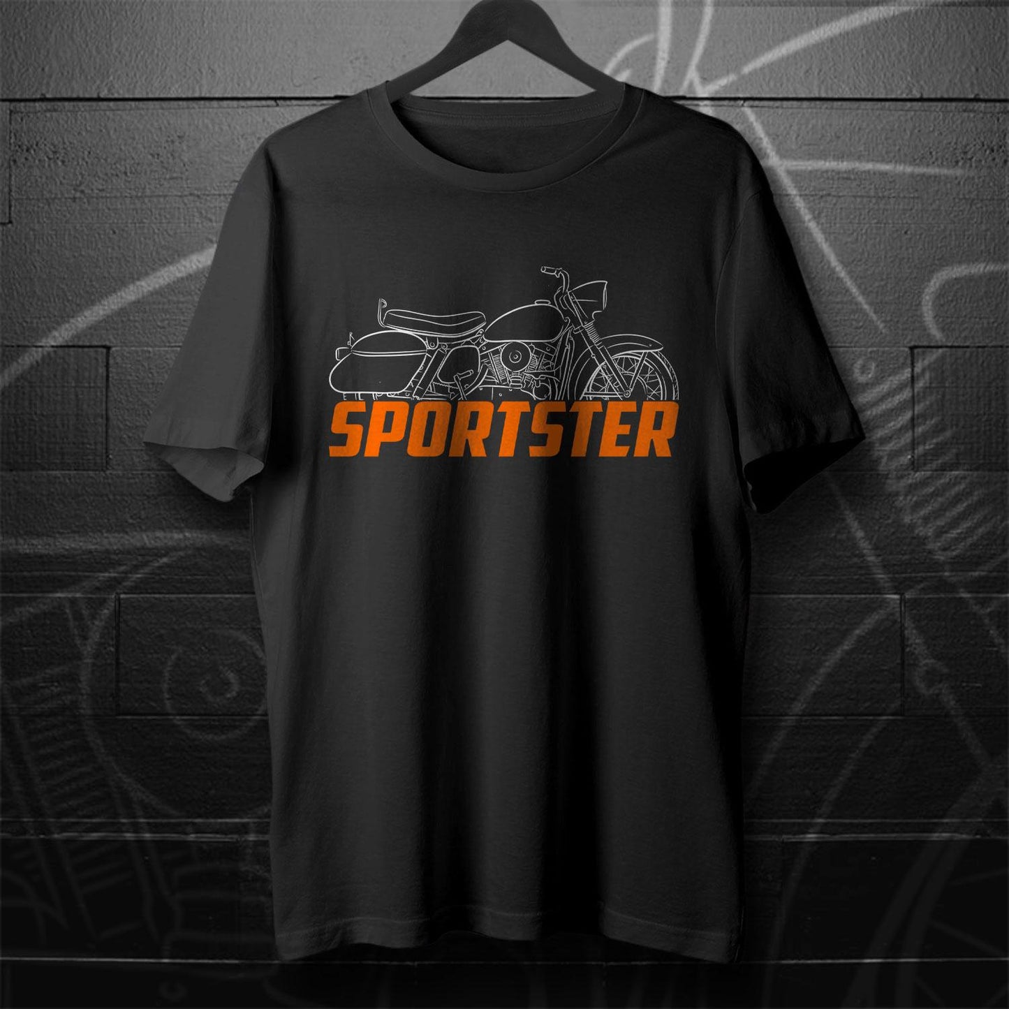 Harley-Davidson Sportster XLH XLCH 883 + Saddlebags Inspired T-Shirt - Biker Motorcycle Tee Shirt