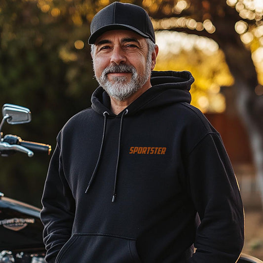 Harley-Davidson Sportster XLH XLCH 883 + Saddlebags Inspired Hoodie - Biker Motorcycle Sweatshirt