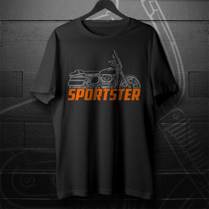 Harley-Davidson Sportster XLH XLCH 883 + Saddlebags Inspired T-Shirt - Biker Motorcycle Tee Shirt