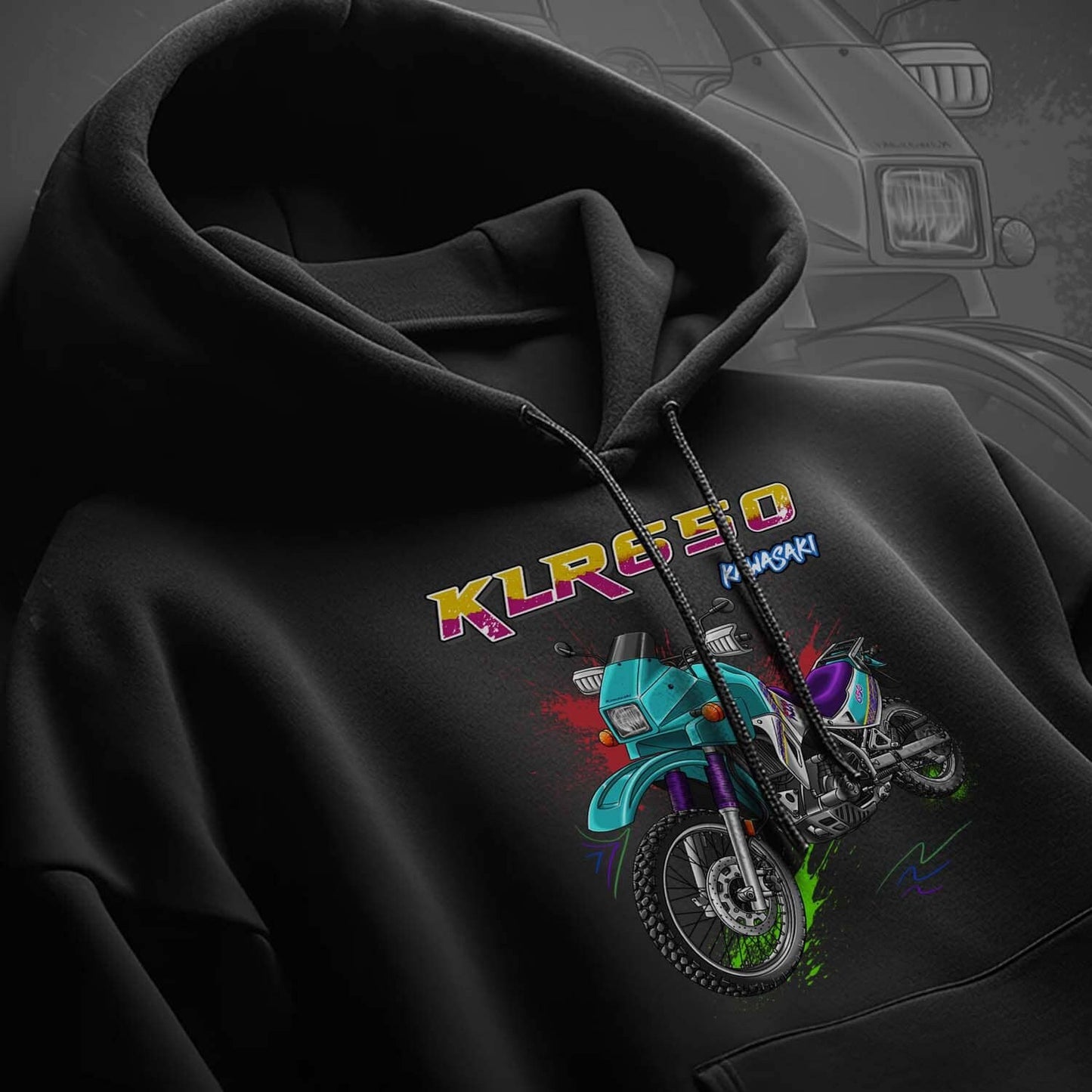 Kawasaki KLR 650 A 1994-2003 Hoodie - Motorcycle Sweatshirt for Riders