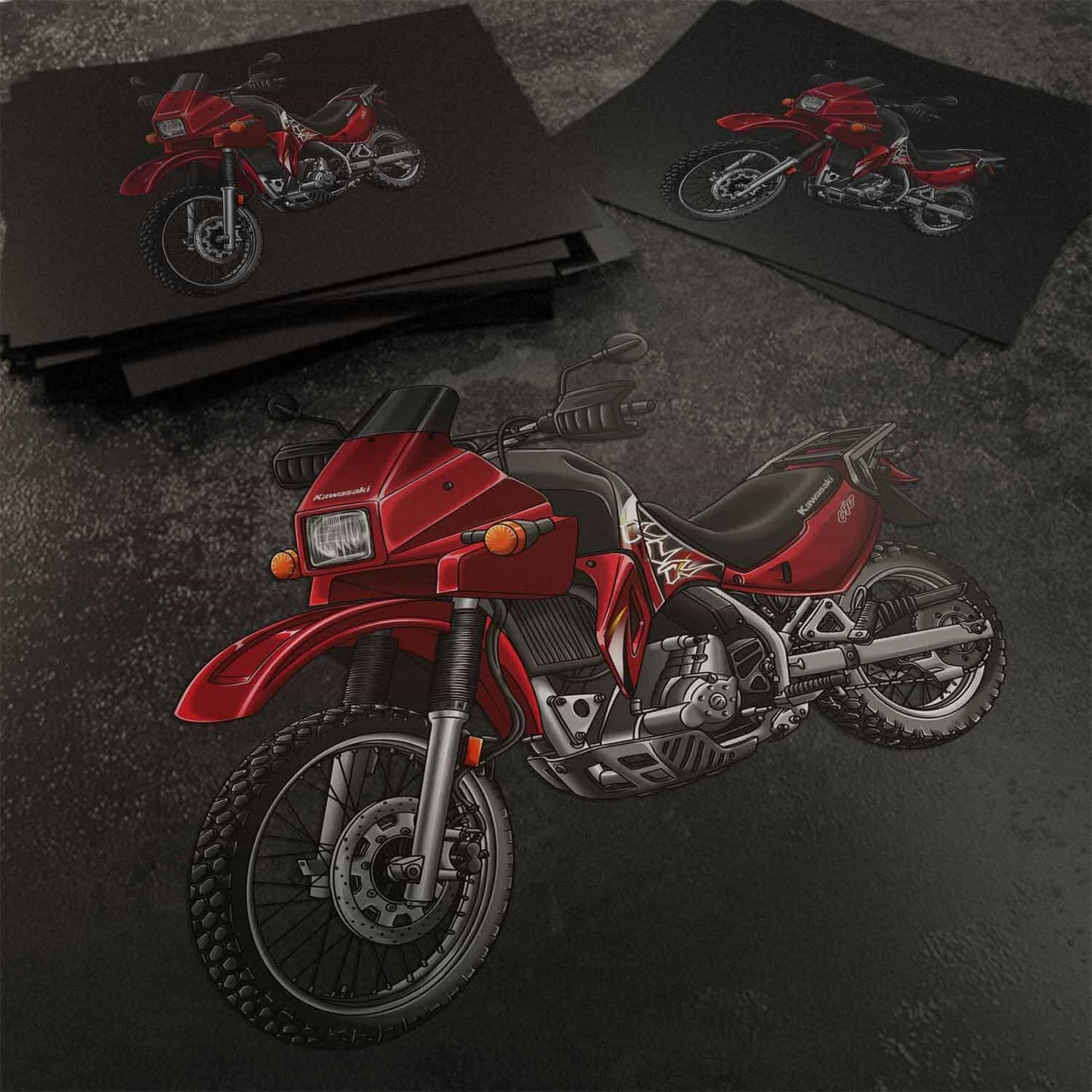 Kawasaki KLR 650 A 2004-07 Stickers - Set of 3 Motorcycle Decals for Riders