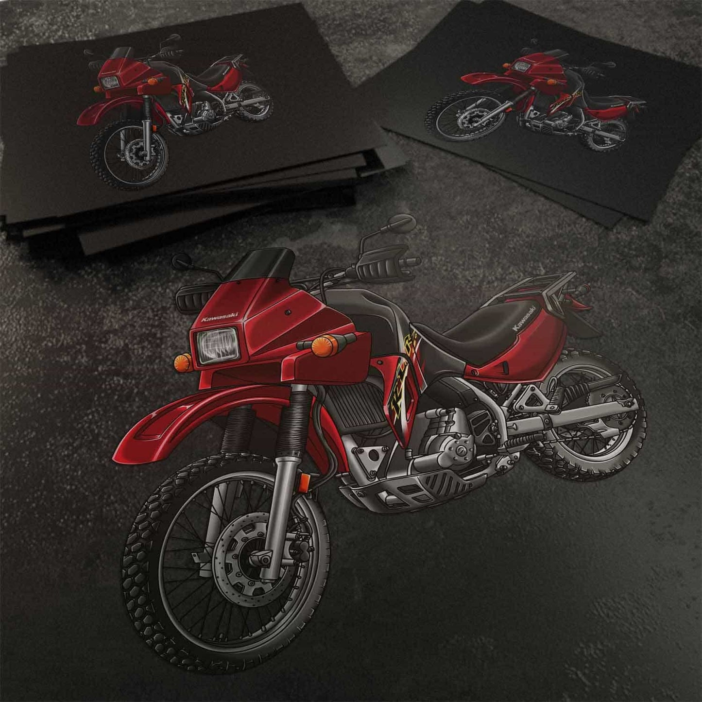 Kawasaki KLR 650 A 2004-07 Stickers - Set of 3 Motorcycle Decals for Riders