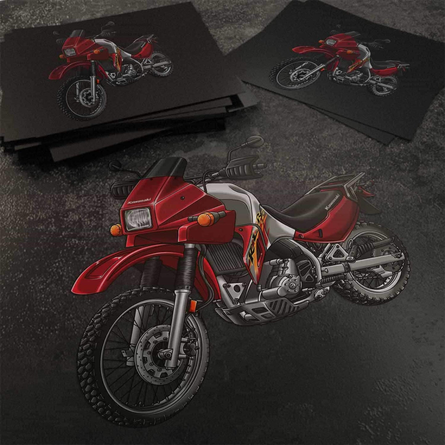 Kawasaki KLR 650 A 2004-07 Stickers - Set of 3 Motorcycle Decals for Riders