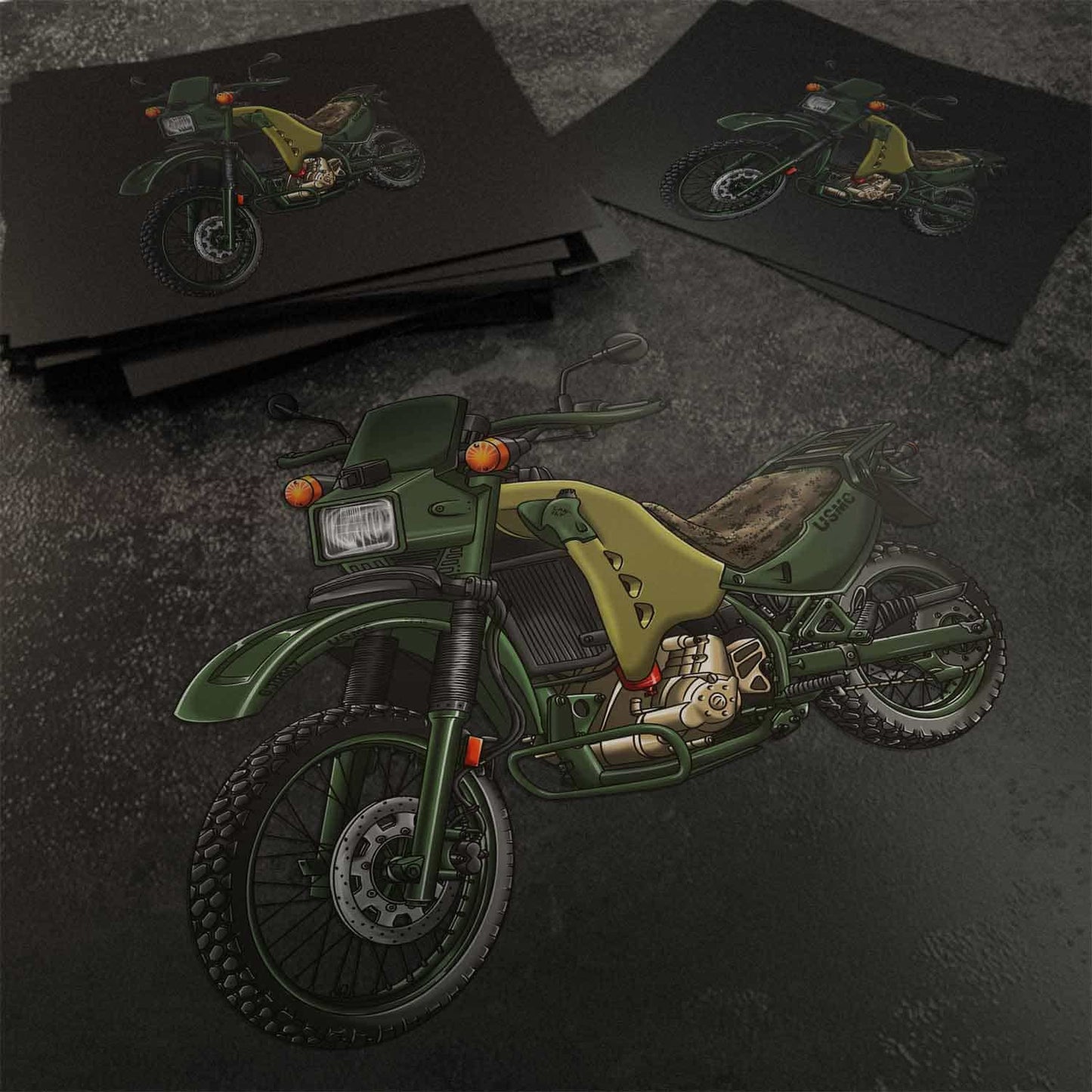 Kawasaki KLR 650 A 2004-07 Stickers - Set of 3 Motorcycle Decals for Riders