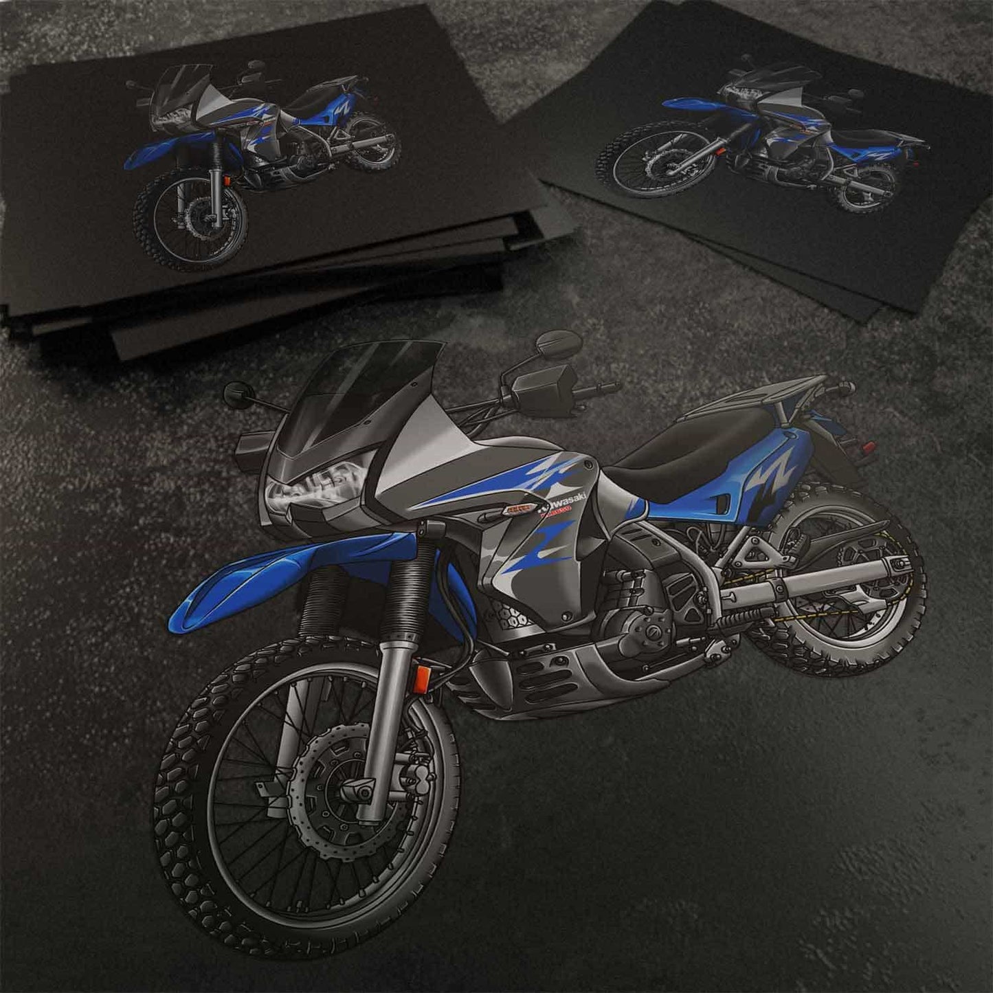 Kawasaki KLR 650 2008-10 Stickers - Set of 3 Motorcycle Decals for Riders