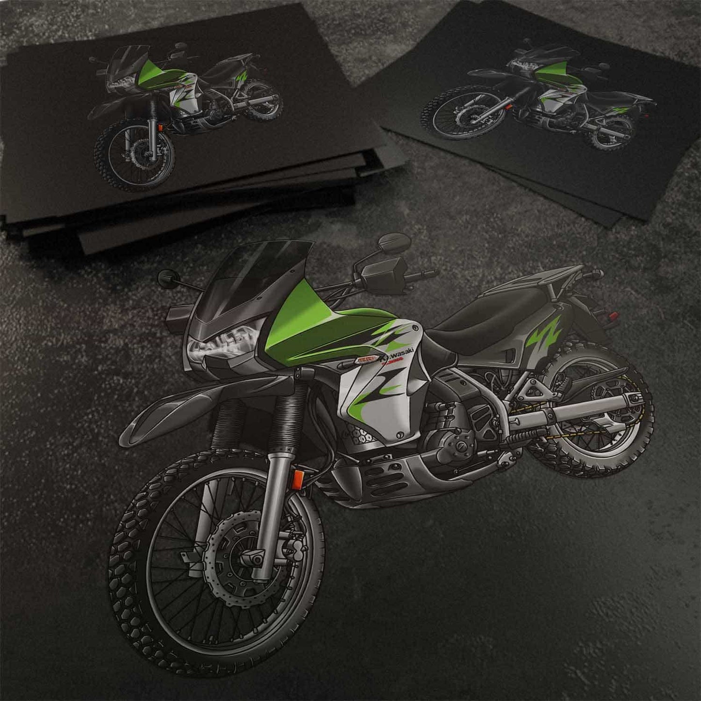 Kawasaki KLR 650 2008-10 Stickers - Set of 3 Motorcycle Decals for Riders