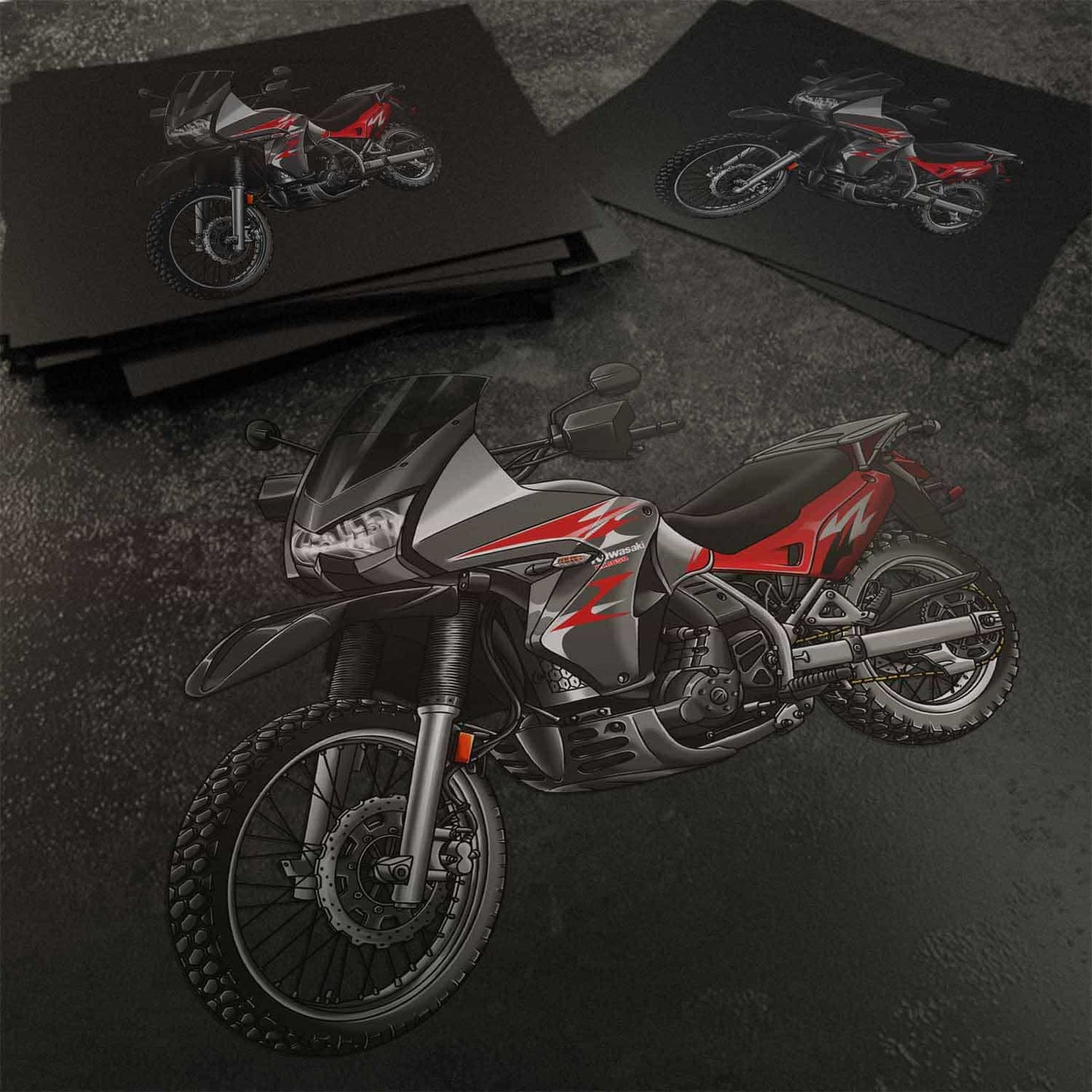 Kawasaki KLR 650 2008-10 Stickers - Set of 3 Motorcycle Decals for Riders