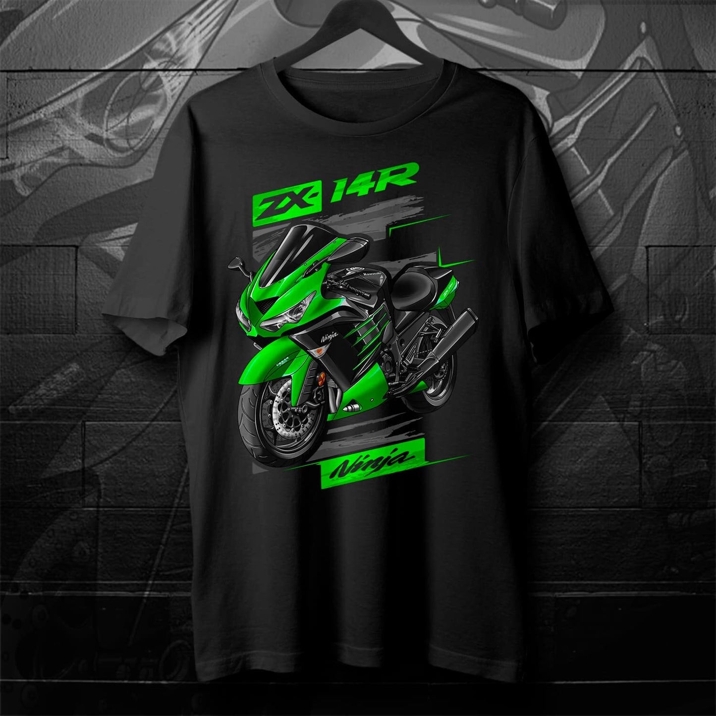 Kawasaki Ninja ZX-14R 2014-16 T-Shirt - Motorcycle Tee Shirt for Riders