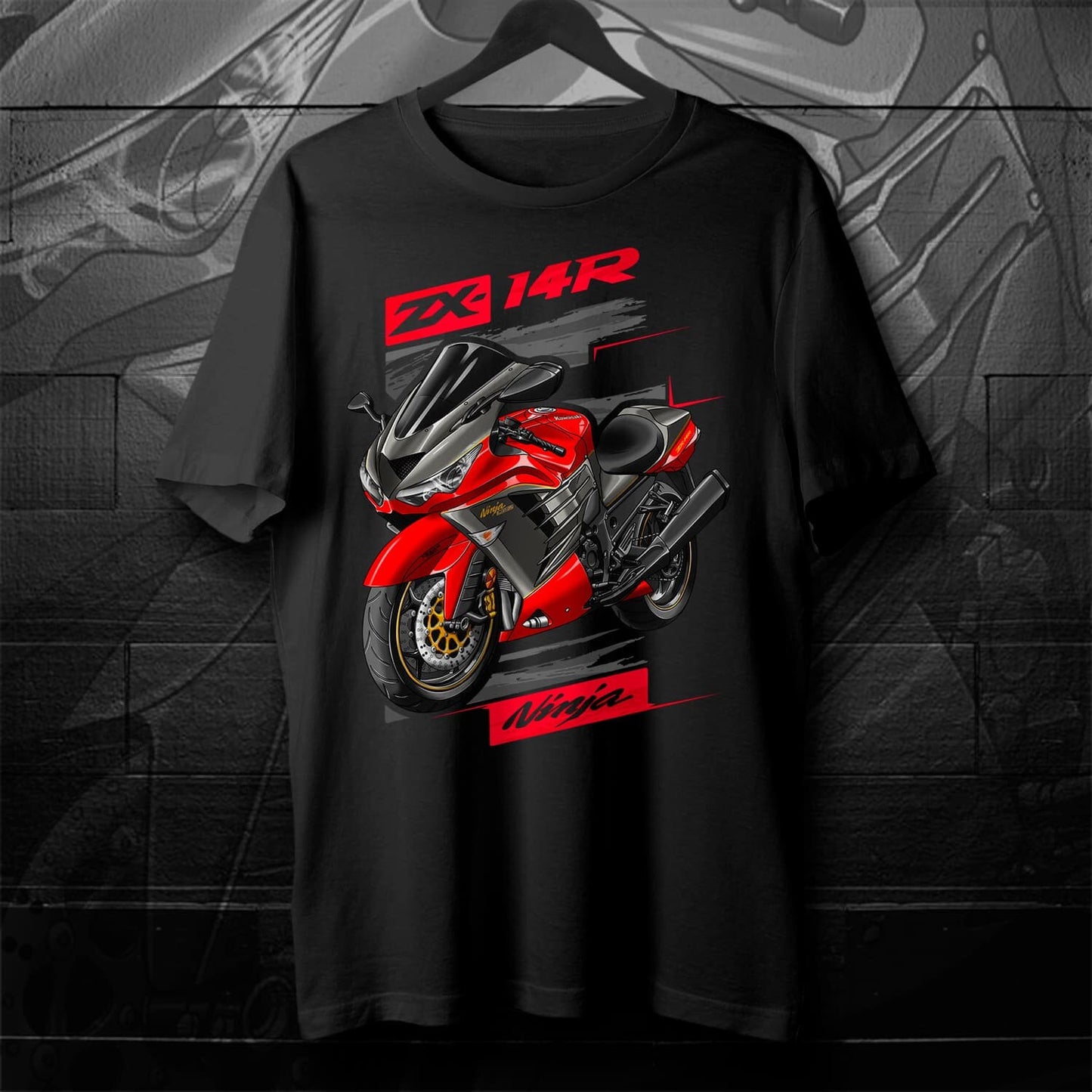 Kawasaki Ninja ZX-14R 2014-16 T-Shirt - Motorcycle Tee Shirt for Riders