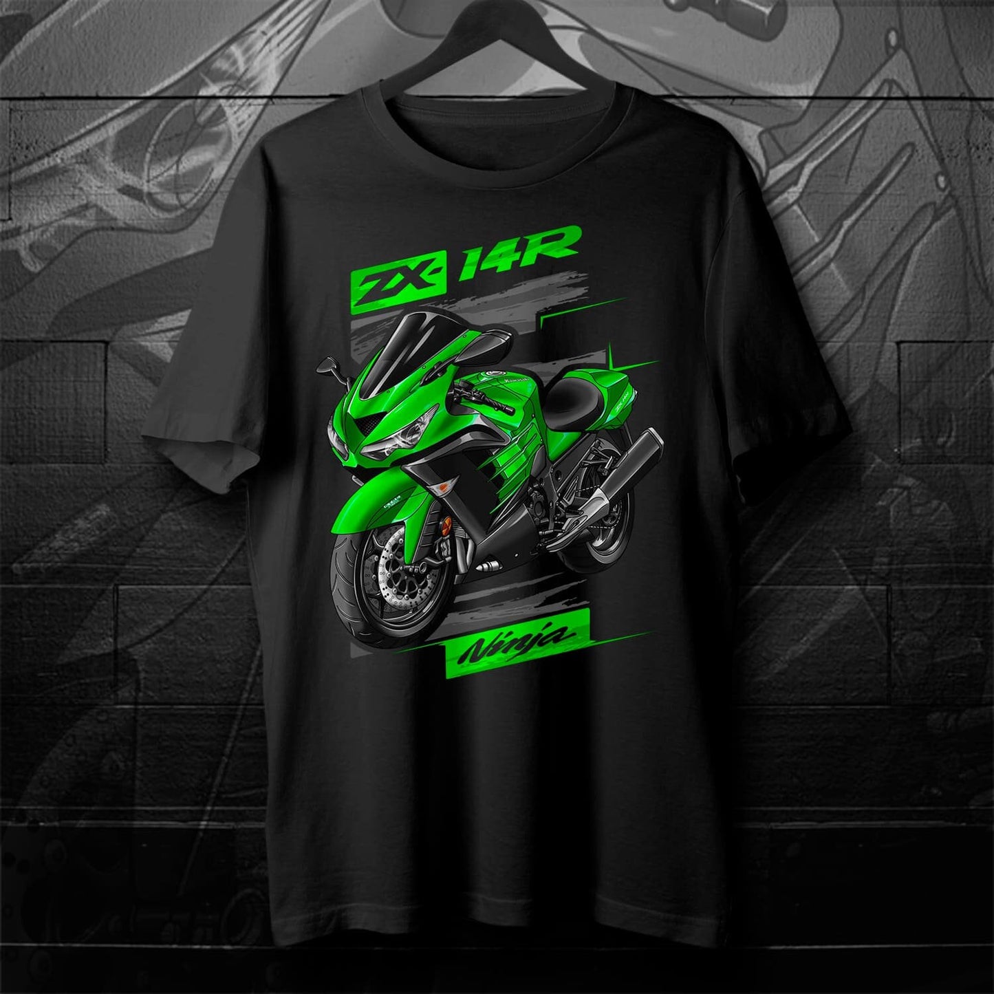 Kawasaki Ninja ZX-14R 2014-16 T-Shirt - Motorcycle Tee Shirt for Riders