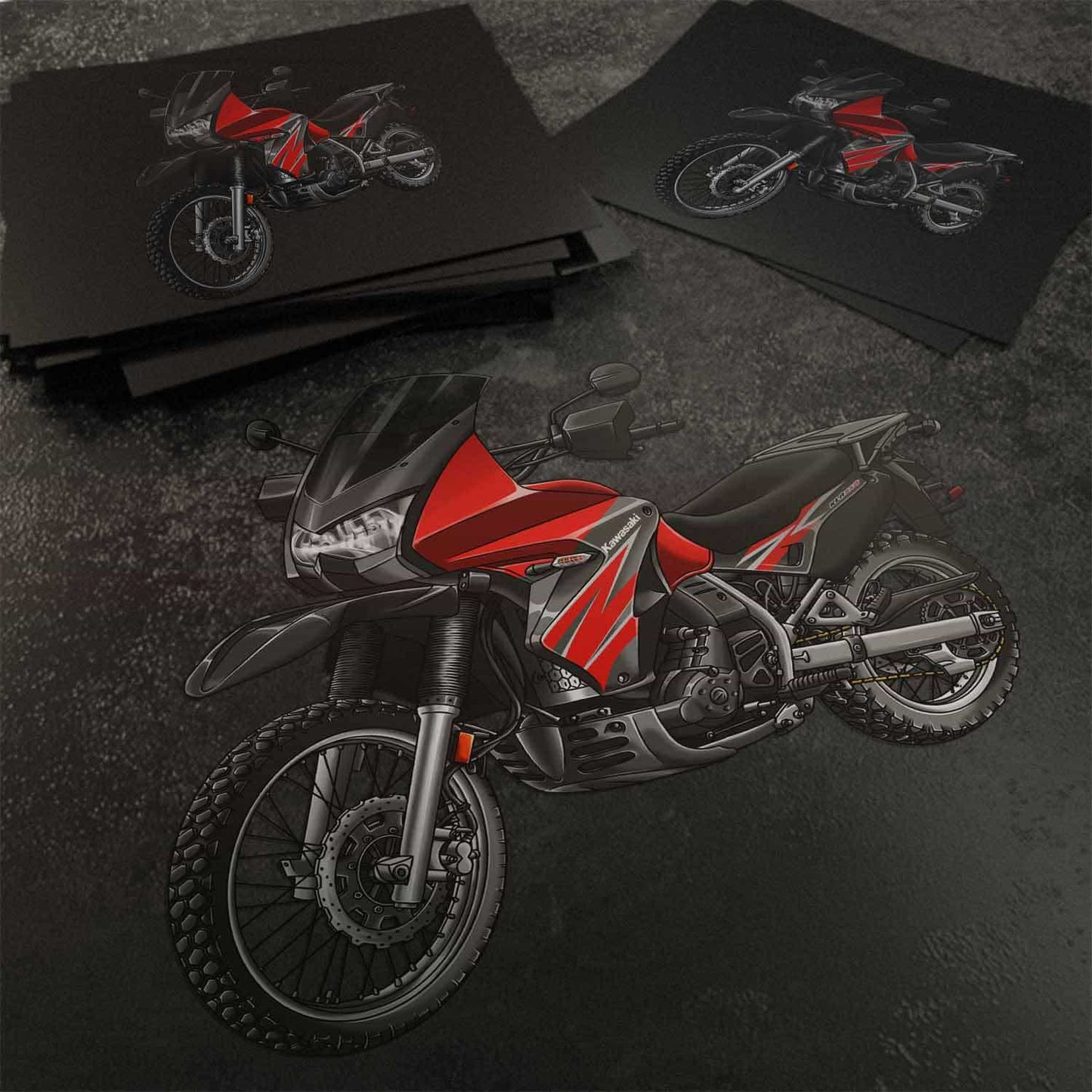 Kawasaki KLR 650 2008-10 Stickers - Set of 3 Motorcycle Decals for Riders